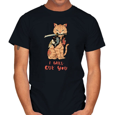 Fierce Tattooed Cat Meowster - Mens T-Shirts RIPT Apparel Small / Black