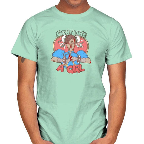 Fight Like A Girl Exclusive - Mens T-Shirts RIPT Apparel Small / Mint Green