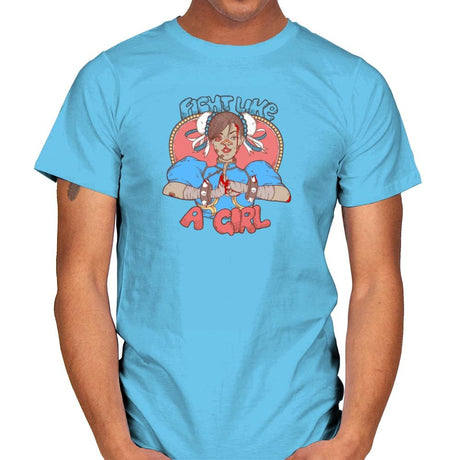 Fight Like A Girl Exclusive - Mens T-Shirts RIPT Apparel Small / Sky