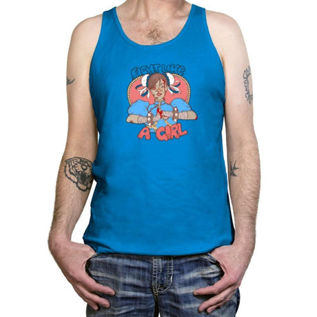 Fight Like A Girl Exclusive - Tanktop Tanktop RIPT Apparel X-Small / Neon Blue