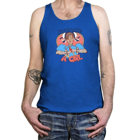 Fight Like A Girl Exclusive - Tanktop Tanktop RIPT Apparel X-Small / True Royal