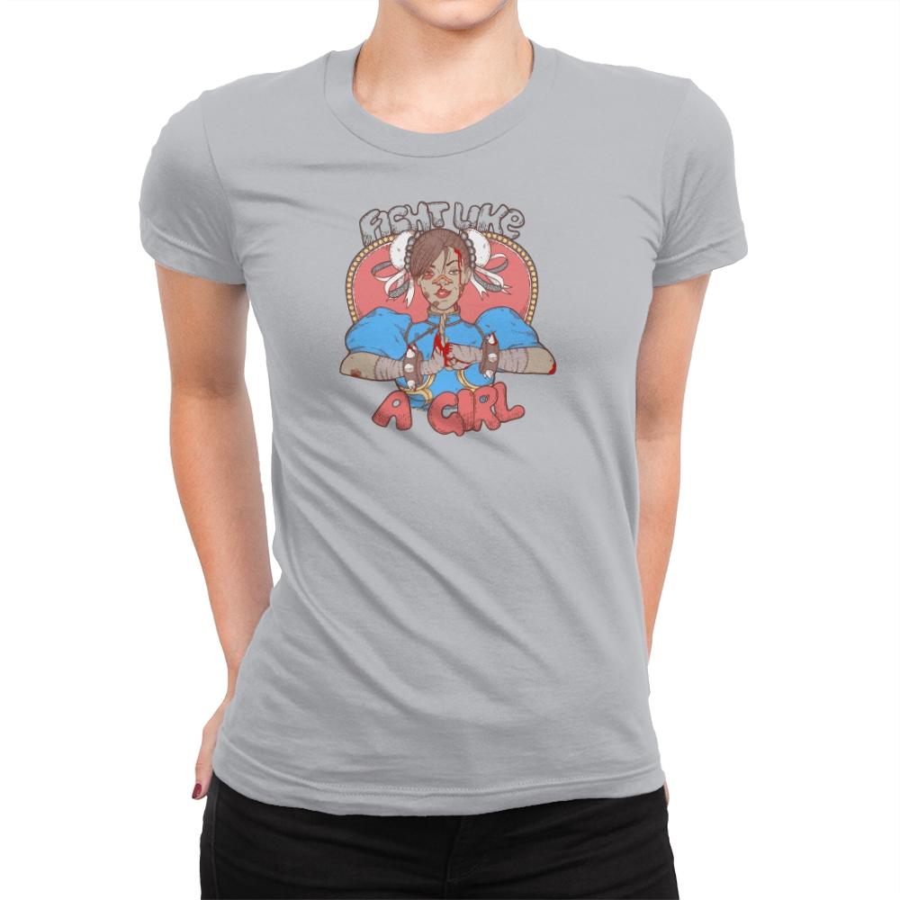 Fight Like A Girl Exclusive - Womens Premium T-Shirts RIPT Apparel Small / Silver