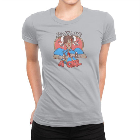 Fight Like A Girl Exclusive - Womens Premium T-Shirts RIPT Apparel Small / Silver