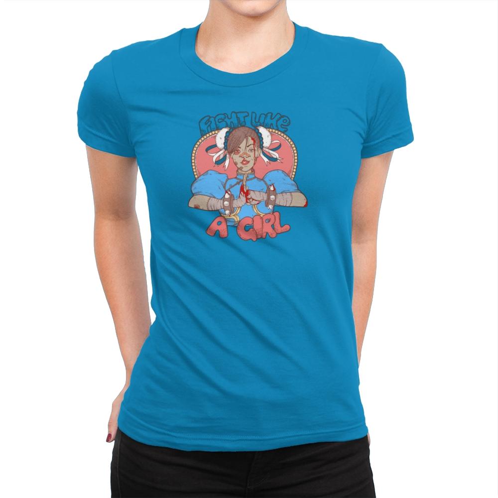 Fight Like A Girl Exclusive - Womens Premium T-Shirts RIPT Apparel Small / Turquoise