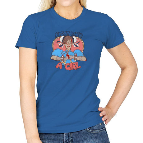 Fight Like A Girl Exclusive - Womens T-Shirts RIPT Apparel Small / Royal