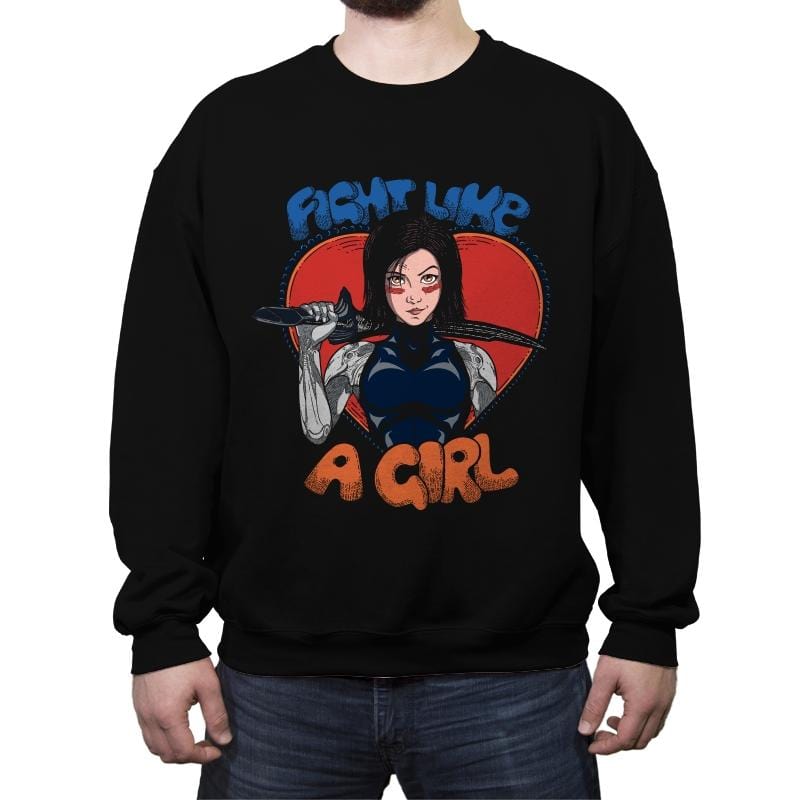 Fight Like An Angel - Crew Neck Sweatshirt Crew Neck Sweatshirt RIPT Apparel
