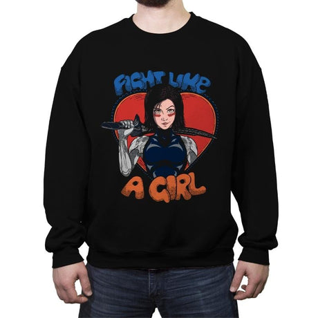 Fight Like An Angel - Crew Neck Sweatshirt Crew Neck Sweatshirt RIPT Apparel