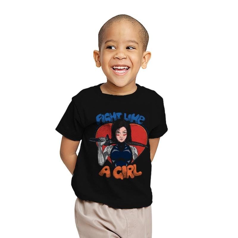 Fight Like An Angel - Youth T-Shirts RIPT Apparel X-small / Black