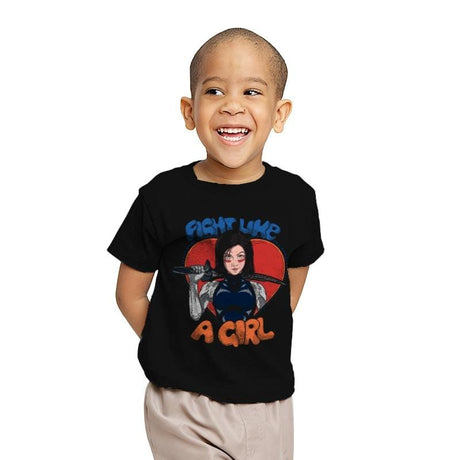 Fight Like An Angel - Youth T-Shirts RIPT Apparel X-small / Black