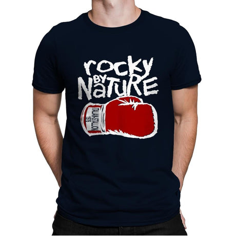 Fighter By Nature - Mens Premium T-Shirts RIPT Apparel Small / Midnight Navy