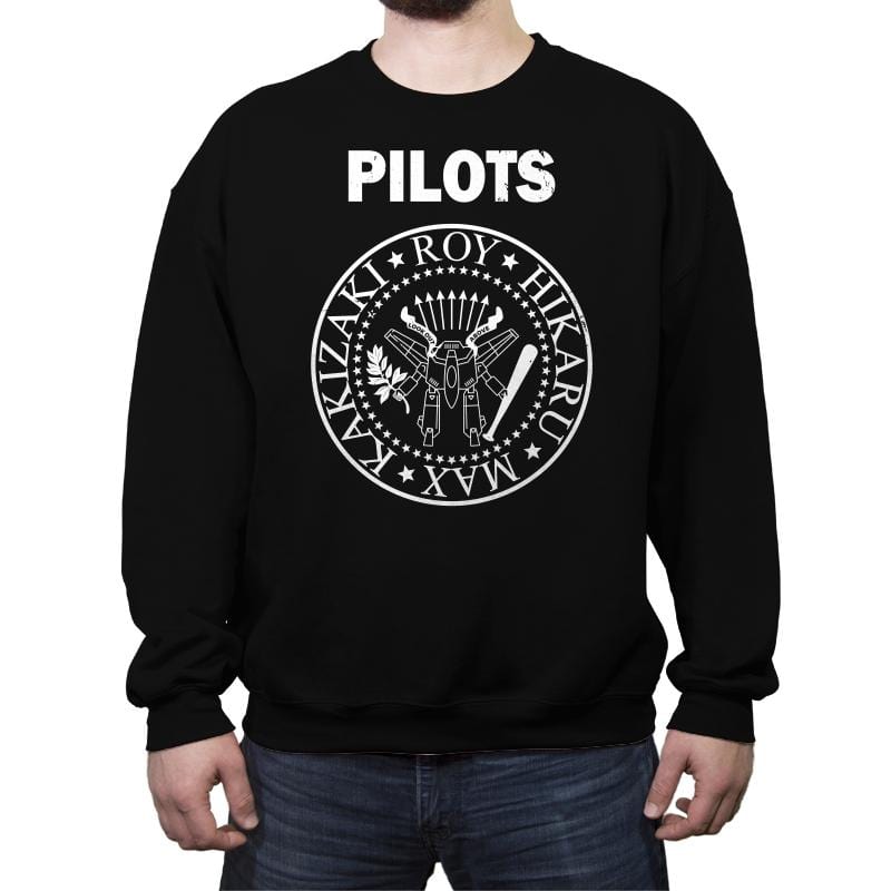 Fighter Pilot Punk - Crew Neck Sweatshirt Crew Neck Sweatshirt RIPT Apparel Small / Black