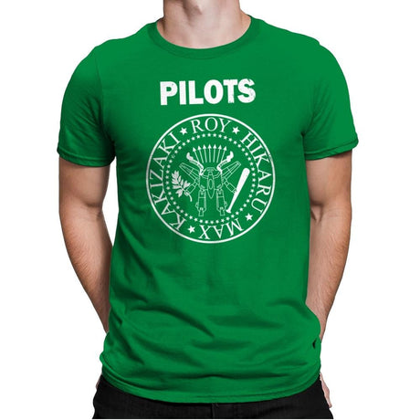 Fighter Pilot Punk - Mens Premium T-Shirts RIPT Apparel Small / Kelly