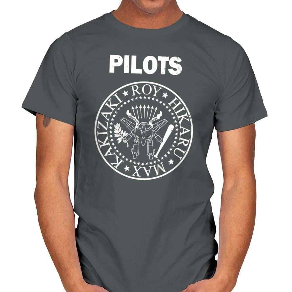 Fighter Pilot Punk - Mens T-Shirts RIPT Apparel Small / Charcoal