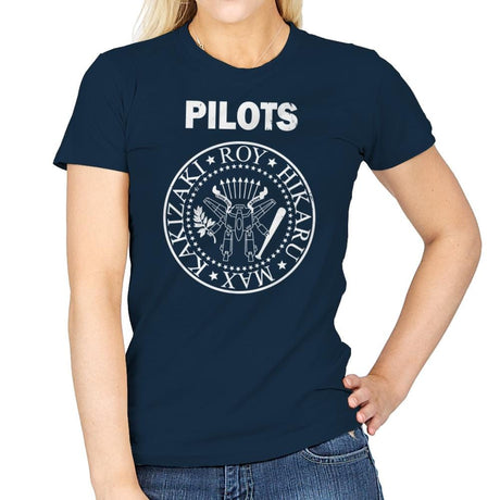 Fighter Pilot Punk - Womens T-Shirts RIPT Apparel Small / Navy