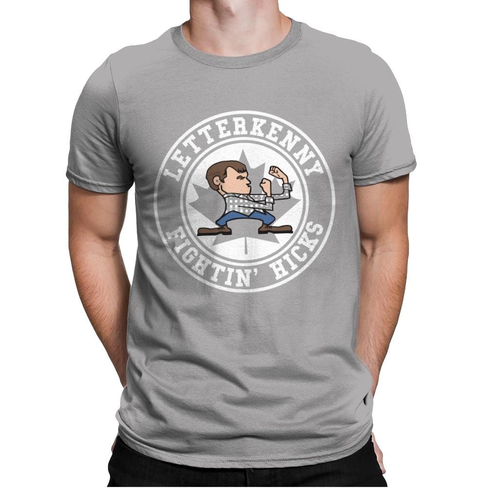 Fightin' Hicks - Mens Premium T-Shirts RIPT Apparel Small / Light Grey