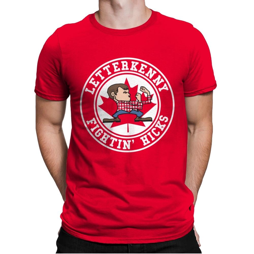Fightin' Hicks - Mens Premium T-Shirts RIPT Apparel Small / Red