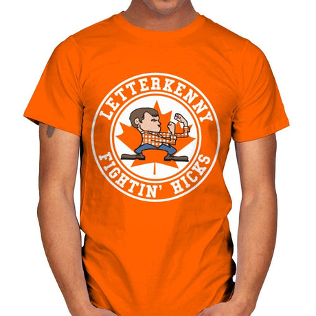 Fightin' Hicks - Mens T-Shirts RIPT Apparel Small / Orange