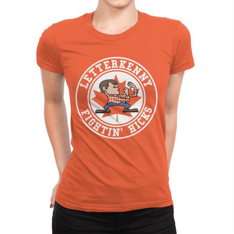 Fightin' Hicks - Womens Premium T-Shirts RIPT Apparel Small / Classic Orange