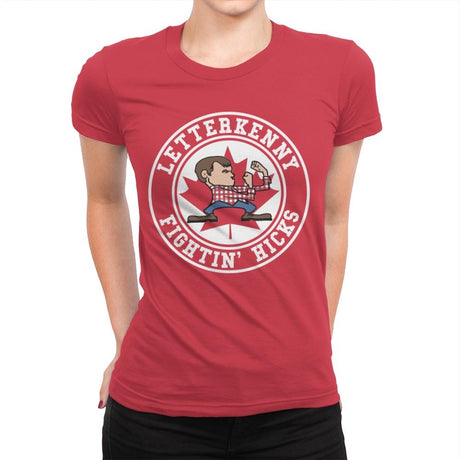 Fightin' Hicks - Womens Premium T-Shirts RIPT Apparel Small / Red