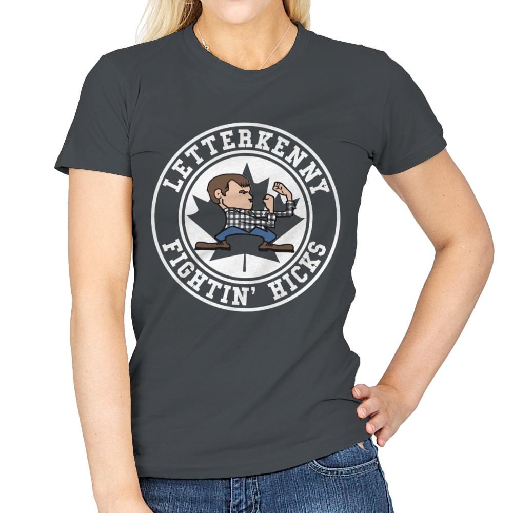 Fightin' Hicks - Womens T-Shirts RIPT Apparel Small / Charcoal
