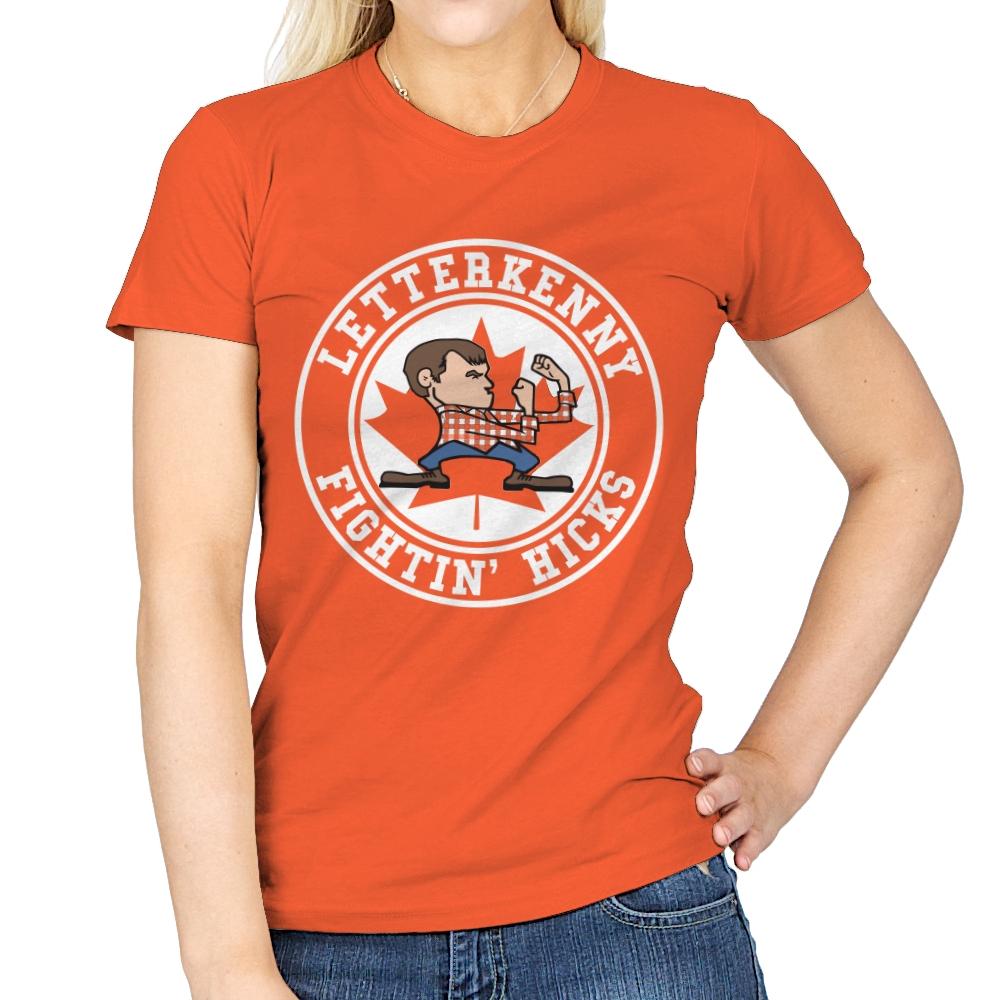 Fightin' Hicks - Womens T-Shirts RIPT Apparel Small / Orange