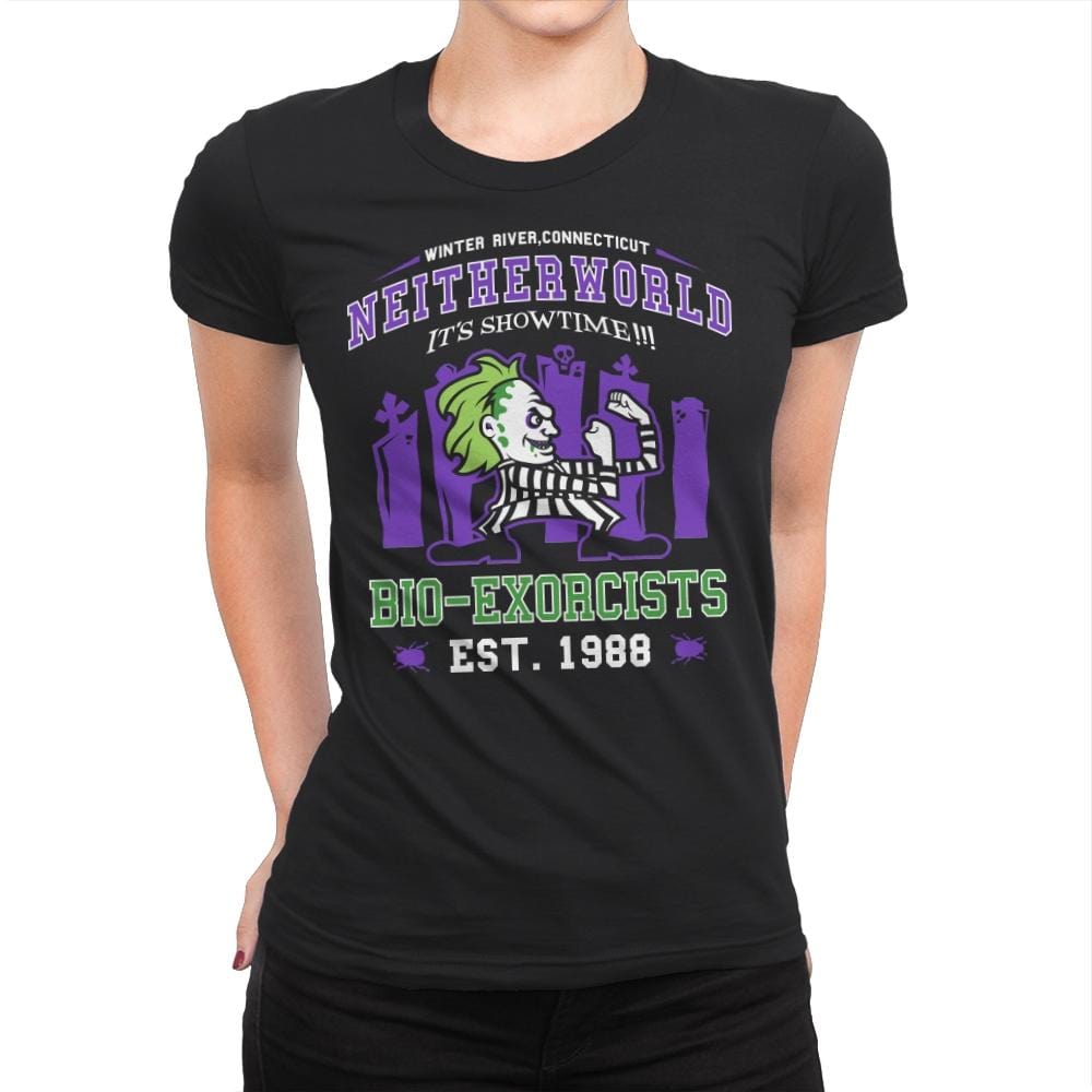 Fighting Bio-Exorcists - Womens Premium T-Shirts RIPT Apparel Small / Black