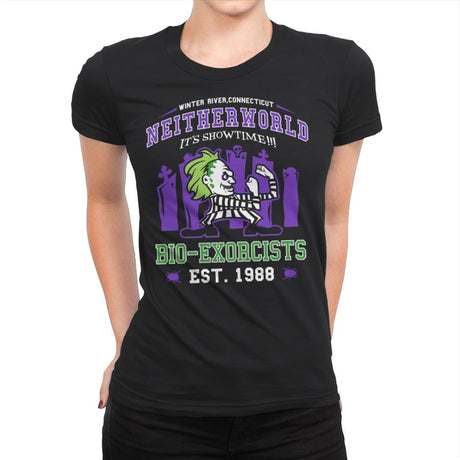 Fighting Bio-Exorcists - Womens Premium T-Shirts RIPT Apparel Small / Black