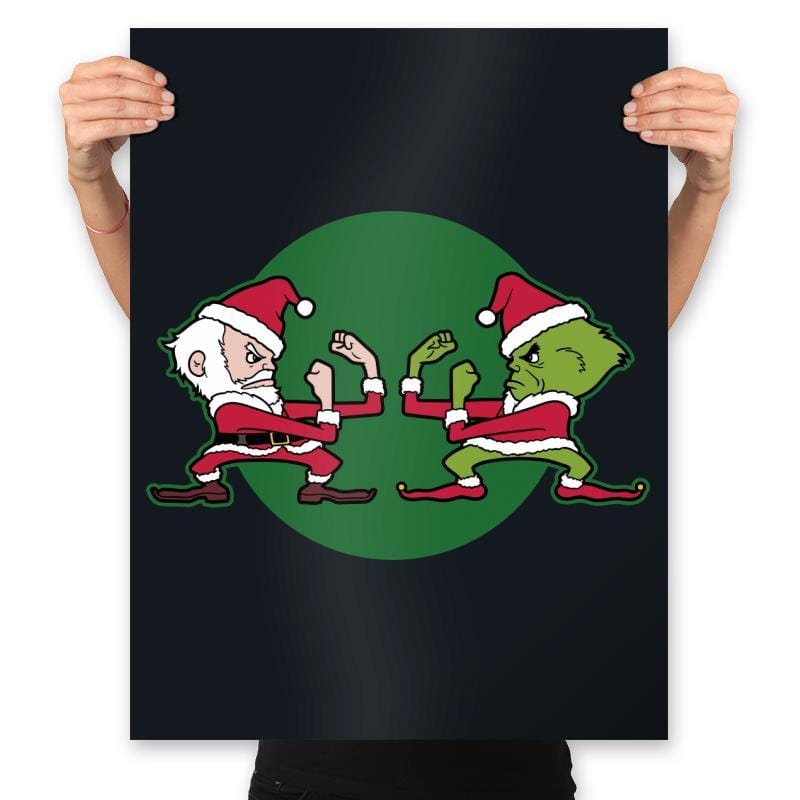 Fighting Christmas - Prints Posters RIPT Apparel 18x24 / Black