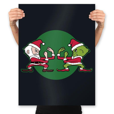 Fighting Christmas - Prints Posters RIPT Apparel 18x24 / Black