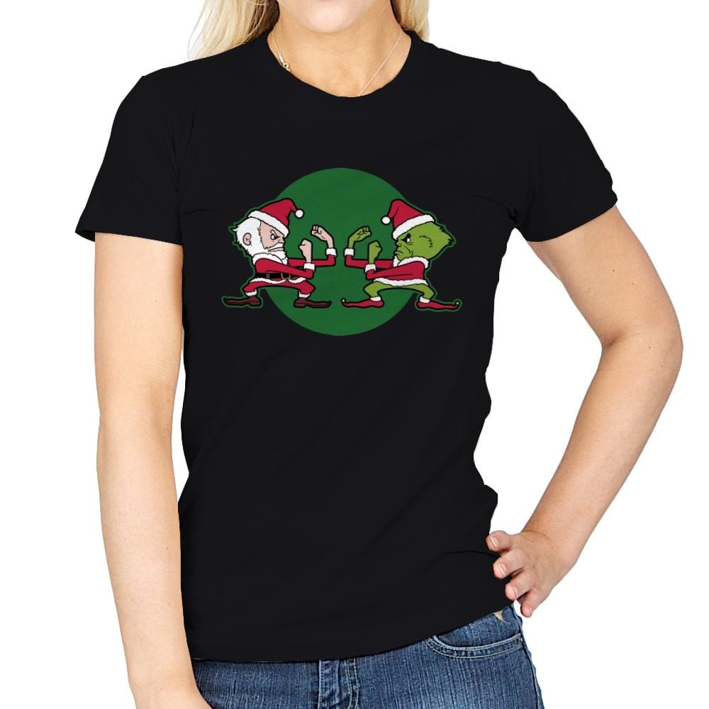 Fighting Christmas - Womens T-Shirts RIPT Apparel Small / Black