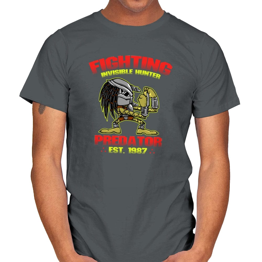Fighting Predator - Mens T-Shirts RIPT Apparel Small / Charcoal