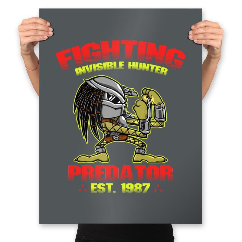 Fighting Predator - Prints Posters RIPT Apparel 18x24 / Charcoal