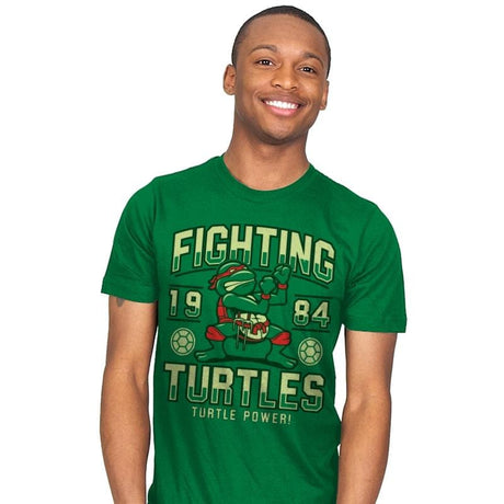 Fighting Turtles - Mens T-Shirts RIPT Apparel Small / Kelly