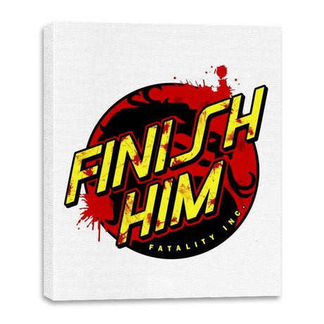 Finish Him! - Canvas Wraps Canvas Wraps RIPT Apparel 16x20 / White
