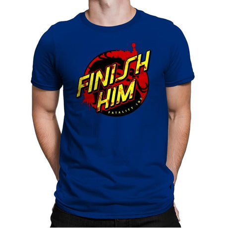Finish Him! - Mens Premium T-Shirts RIPT Apparel Small / Royal