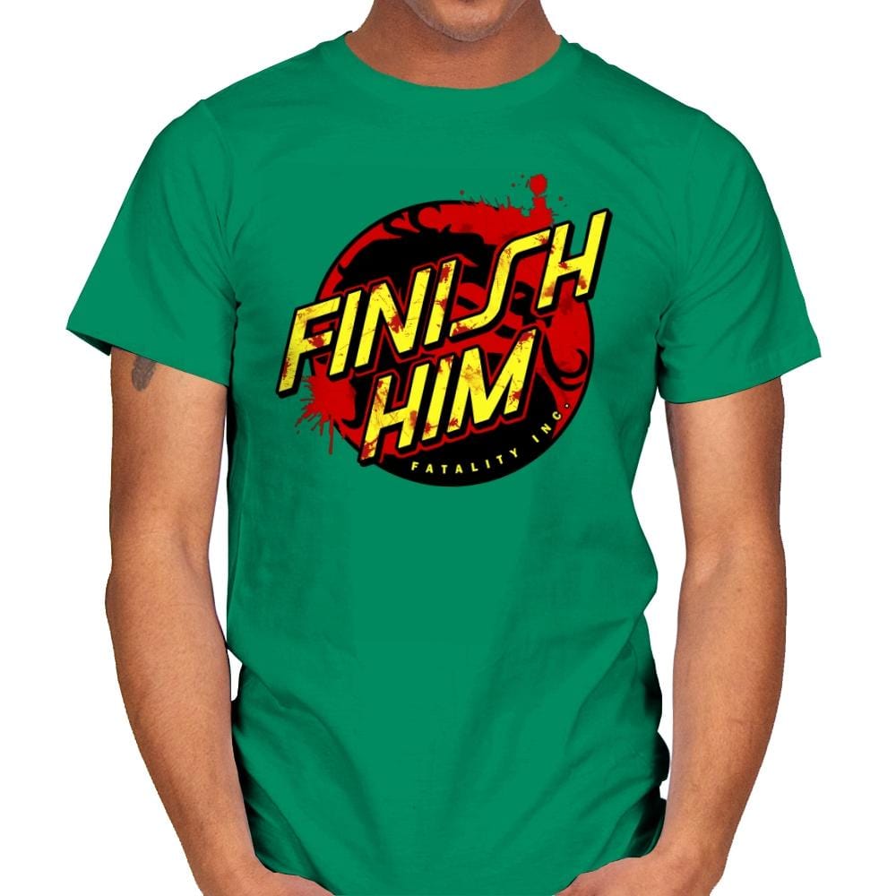 Finish Him! - Mens T-Shirts RIPT Apparel Small / Kelly