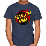 Finish Him! - Mens T-Shirts RIPT Apparel Small / Navy