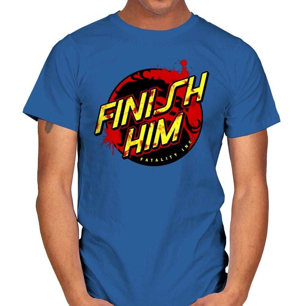 Finish Him! - Mens T-Shirts RIPT Apparel Small / Royal