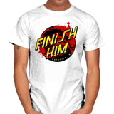 Finish Him! - Mens T-Shirts RIPT Apparel Small / White