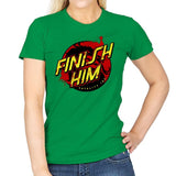 Finish Him! - Womens T-Shirts RIPT Apparel Small / Irish Green