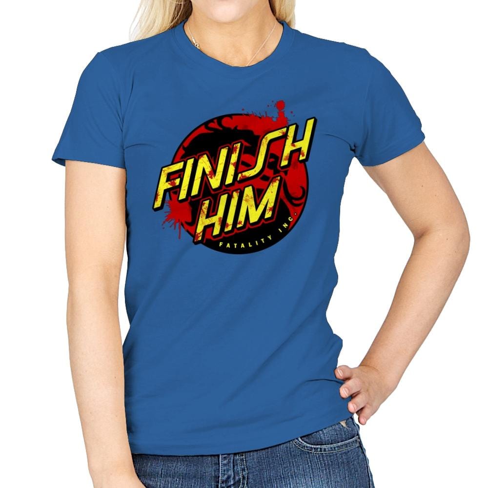 Finish Him! - Womens T-Shirts RIPT Apparel Small / Royal