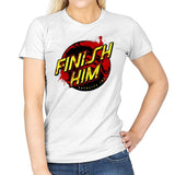 Finish Him! - Womens T-Shirts RIPT Apparel Small / White