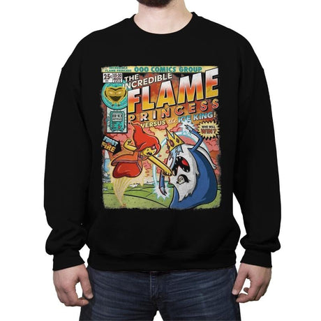 Fire and Flame - Crew Neck Sweatshirt Crew Neck Sweatshirt RIPT Apparel Small / Black