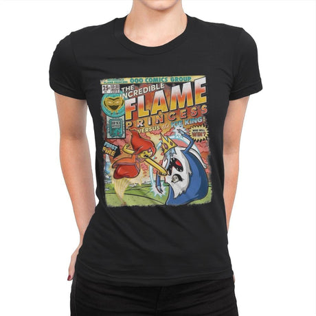 Fire and Flame - Womens Premium T-Shirts RIPT Apparel Small / Black