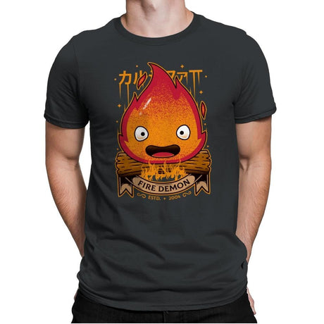 Fire Demon - Mens Premium T-Shirts RIPT Apparel Small / Heavy Metal
