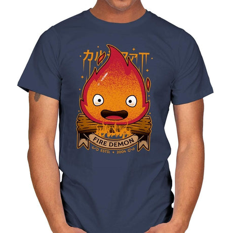 Fire Demon - Mens T-Shirts RIPT Apparel Small / Navy