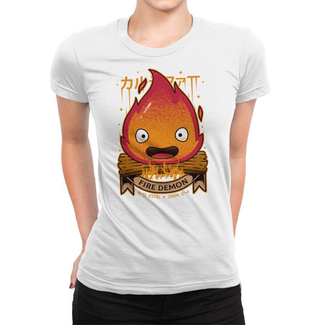 Fire Demon - Womens Premium T-Shirts RIPT Apparel Small / White