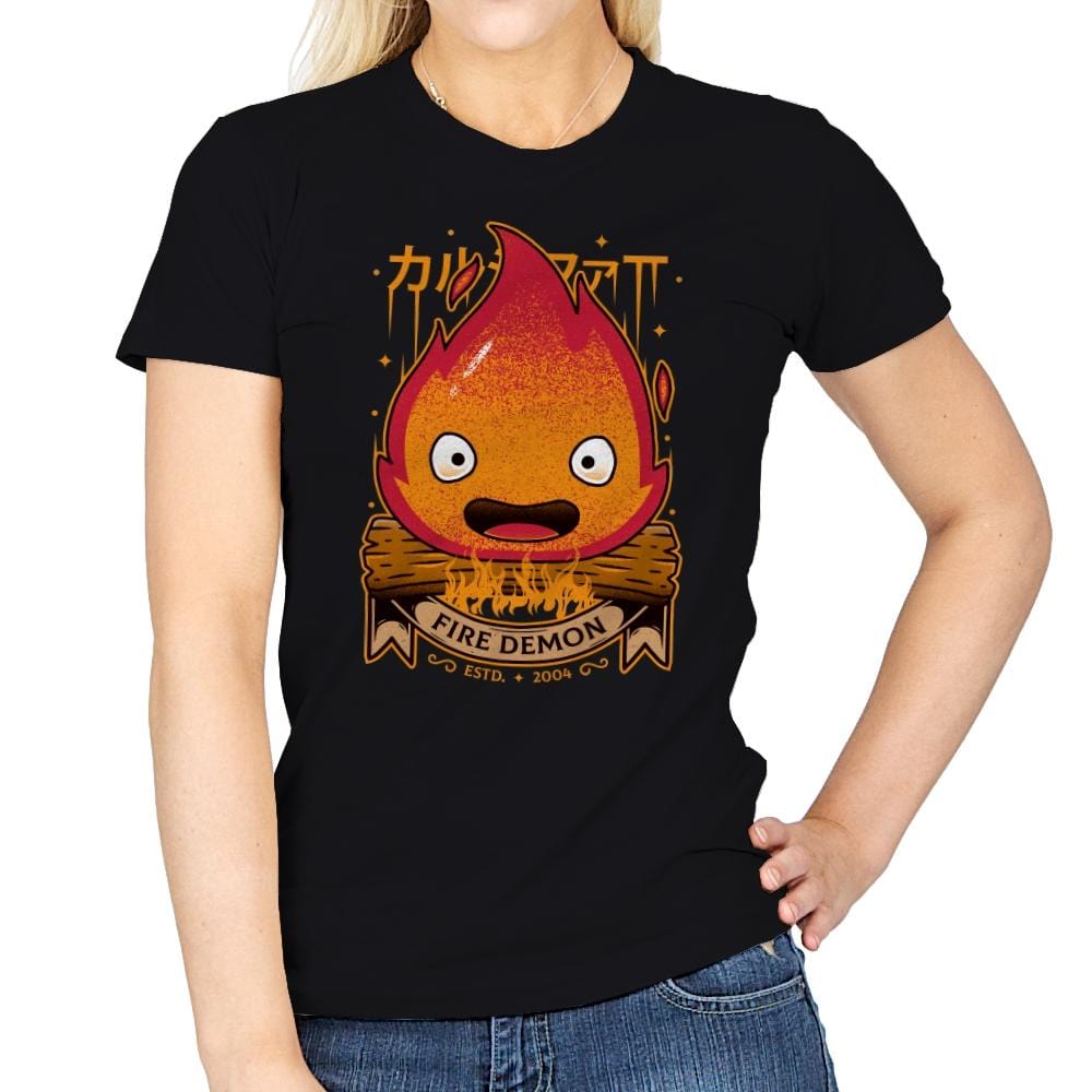 Fire Demon - Womens T-Shirts RIPT Apparel Small / Black