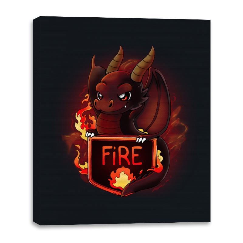 Fire Dragon - Canvas Wraps Canvas Wraps RIPT Apparel 16x20 / Black