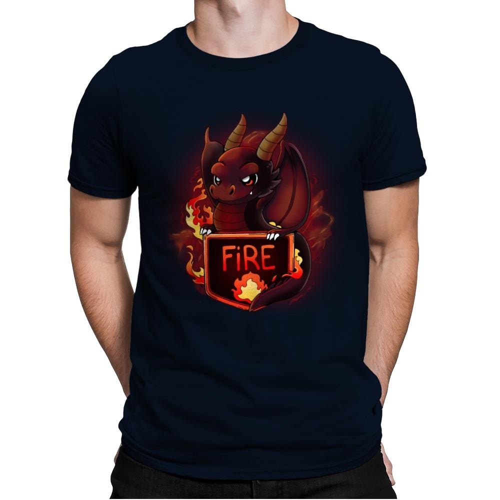 Fire Dragon - Mens Premium T-Shirts RIPT Apparel Small / Midnight Navy